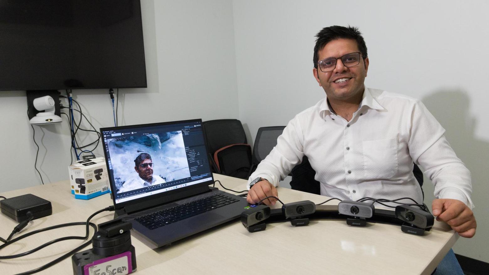 Navdeep Bhusri, a graduate student in Advanced Manufacturing, created a prototype of a 3D facial scanner that can make dental care technology more accessible.