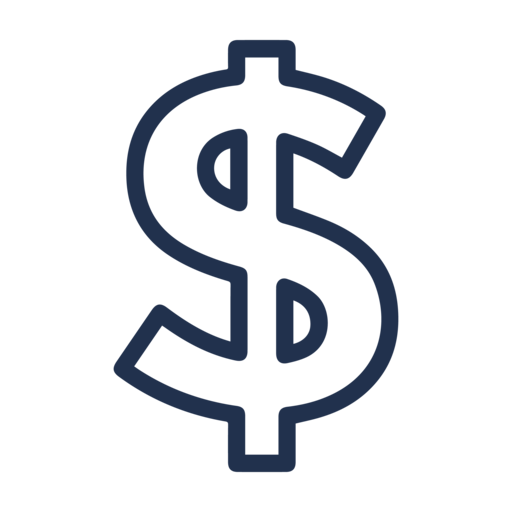 a blue dollar sign