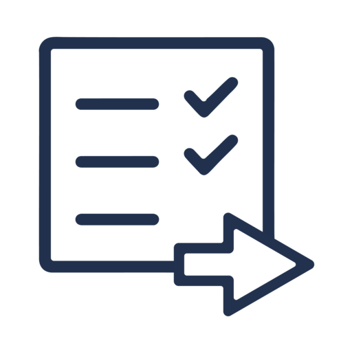a checklist with an arrow pointing to it.